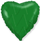 Фольгированный шар (18''/46 см) Сердце, Зеленый, 1 шт.